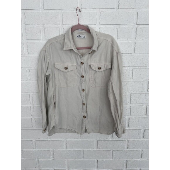 Hollister Tops - Hollister Shacket Shirt Jacket Flannel Pockets Boyfriend Fit Womens Small
